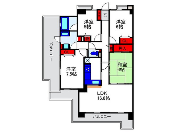 ジオ豊中柴原（８０３）の物件間取画像